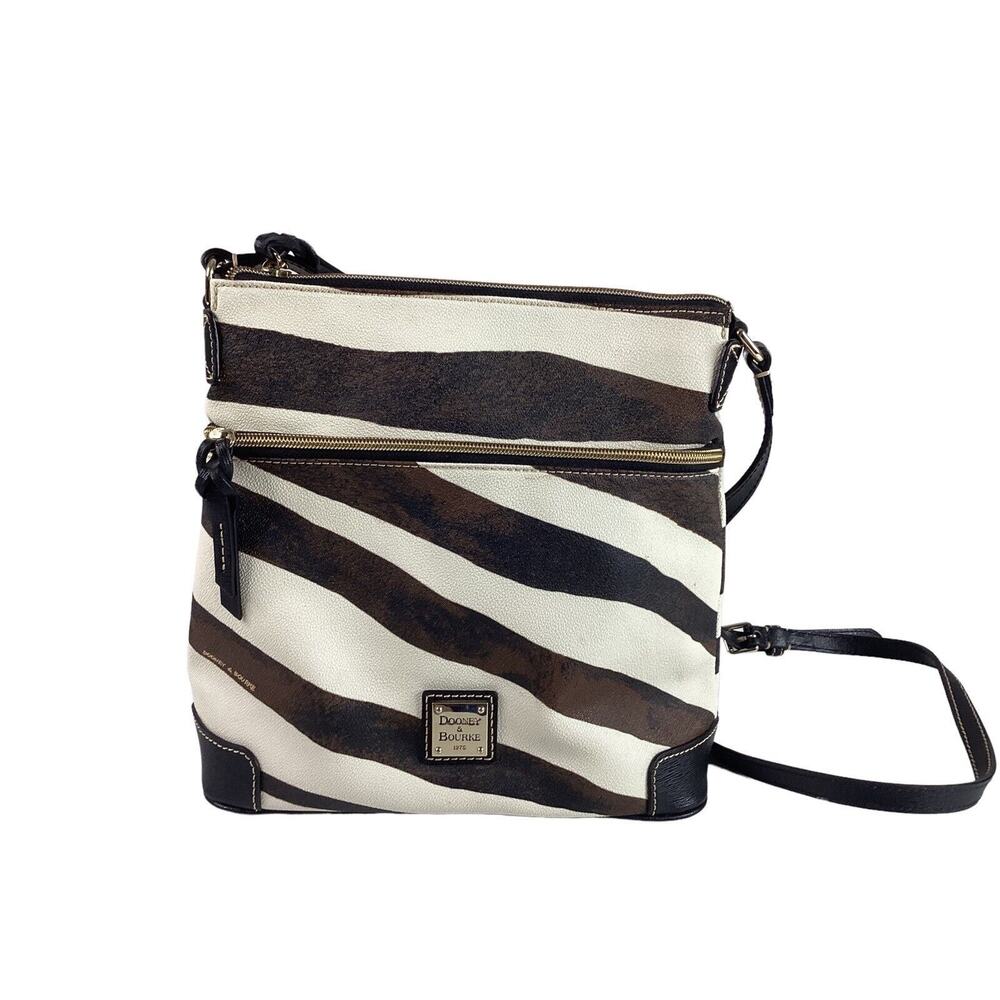 Dooney & Bourke Zebra Stripe Shoulder/Crossbody Bag - Black and Brown
